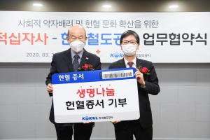 한국철도-대한적십자사, 사회적 가치 실천 협약 체결