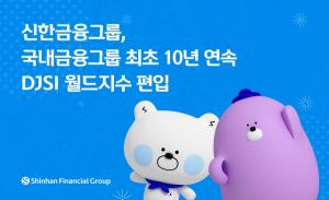 신한금융그룹, 10년 연속 국내금융그룹 최초 DJSI 월드지수 편입